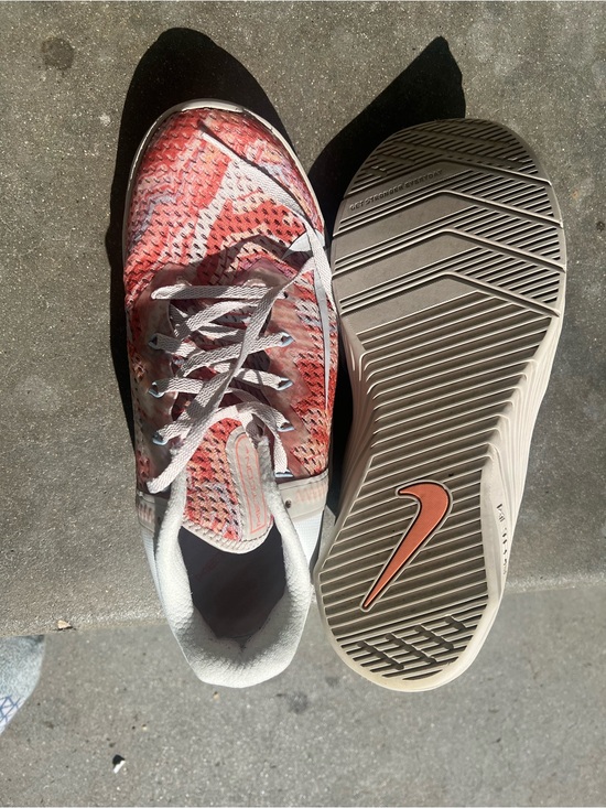 Nike Coral and White Knit Running Shoes